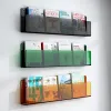 Wall Mount Acrylic Magazine Holder,Organizer Folder,Bookshelf,File Storage Rack for Waiting Room,Living Room,Office,Home Display