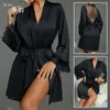 Vêtements à la maison Printemps d'été Lady Sleepwear Backless Bride Bridesmaid Wedding Robe Loose Dreshing Robe Kimono Bathrobe de nuit