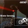 Cykel bakre ljus smart auto bromsavkänning bakljus ipx6 vattentät led laddning cykelcykel tillbehör cykellampa