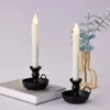 1pc Iron Candlestick 스탠드 캔들 홀더 빈티지 레트로 스타일 클래식 룩 테이퍼 캔들 웨딩 장식 액세서리