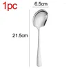 Spoons 2/1Pcs Large Stainless Steel Spoon Long Handle Soup Round Scoops For Dinner Dessert Pot Colander Kitchen Tableware