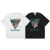 Casablanca Tennis Club Printed American Street Mens and Womens Short sleeved T-shirt Summer Trendy Brand