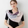 Women Square Silk Scarves Wraps Print Bufanda 100% Hangzhou Real Bandana Foulard Femme Handkerchief 14mm Satin Scarf 240407