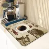 Café des conceptions de conception de séchage tapis super absorbant Poudcs de vidange de cuisine de cuisine tasses tasses d'évier de bouteille imperméable