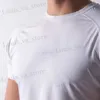 Erkek Tişörtler Beyaz Sıradan Kısa Slve T-Shirt Erkek Spor Salonu Pamuk Gömlek Erkek Vücut İnşa Egzersiz Sıska T Üstler Yaz Moda Giyim T240411