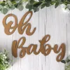 En bois oh baby signe des autocollants muraux d'abord 1 un 1er anniversaire fête baby shower décorations garçon fille genre révéler le baptême décor