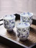 Tazze di piattini giapponesi blu blu underglaze ceramica ceramica tazza di tè 245 ml