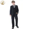 Trousers New Arrival Solid Navy Blue Boys Suits for Weddings Children Party Host Costume Wholesale Clothing Coat Pants Vest 3pcs Blazer