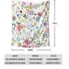 Floral Soft Flannel Blanket - Tiro accogliente multiuso, multiuso per casa e da viaggio, regalo in stile contemporaneo