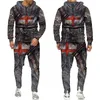 Suits-survêtement masculins 2024 Heraldic Lion Tattoo Templar Knight Armour Two Piece Set 3D Pantalon de mode imprimé 3D