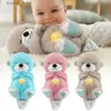 Stuffed Plush Animals Baby Breath Baby Bear Soothes Otter Plush Toy Doll Toy Child Soothing Music Sleep Companion Sound And Light Doll Toy Gifts L411