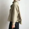 Printemps automne coréen irrégulier court trench-coat femme décontractée lâche kaki abrigos veste double poitrine élégante casse-vent classique