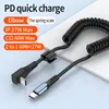 PD60W 3A Câble de charge rapide USB C à type C Cable pour Samsung Huawei Xiaomi Tesla Cordon de données USB Type-C USB Type-C à 90 degrés