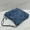 24P Mini Medium Large Designer Blue Deim Quilted Shoulder Bags With Coin Lucky Charm Silver Chain Handbags Diamond Lattice Large Capacity Pouch Purse 20cm 35cm 39cm