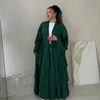 Etniska kläder 2024 Ramadan Open Abaya Dubai Cardigan muslimsk kappa arabklänning med bälte kalkon abayas för kvinnor kimono islamisk kaftan