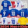 2024 Benzema mbappe voetbal jersey griezmann Franse shirts pogba dembele giroud hernandez varane pavaro kante 24 25 maillot de voetbal shirt mannen vrouwen kit set