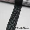 (5 metre/lot) 50mm Siyah İpek Net Dantel Kumaş Şeritler Trim Diy dikiş El yapımı zanaat malzemeleri