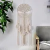 Macrame Woven Tapestry Bohemian Wall Hanging Tassel Fringe Tapestry Handgjorda hängande tofsar Filt för sovrum Baby Nursery