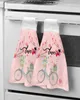 Plant Rose Bicycle Hand Towel Forniture da bagno Accessori per asciugamani assorbenti morbidi Accessori per la pulizia