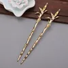 Clip per capelli Stick a forma di bambù per donne ragazze vintage taglio cinese in oro colore argento Hanfu Hairpin Gioielli regalo