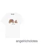 Roupas de designer de ponta para a moda PA Angels Leopard Corte Urso Camiseta de manga curta para homens e mulheres High Street Halve Sanve Shirming com marca registrada Tag 1to1