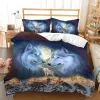 Bedroom Bedding Set King Size for Double 3D Print Bohemian Deer Moon,Wolf Bed Linen 2 People 240x260 Comforter Cover+Pilllowcase