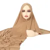 Abbigliamento etnico hijab musulmano tocco di colore solido diamante su amira a scialle a filo a corto di sciarpa medio-orientale multicolore per donne