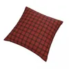 Oreiller plaid rouge Christmas tai-tai-tai-taignage Polyester Cover Decorative Retro Throw Case Home Zippered 45x45cm