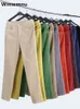 Office Mom Corduroy Straight Pants Women EleAgnt High midja formella Pantalones Big Size 35 ol Spodnie Classic byxor Broek 240411