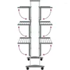 Prends Vidaxl Aluminium Laundre Séchage de séchage avec roues - conception de support pliable de sécheuse à 3 niveaux 118.1 'Longueur de suspension