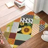 Carpets Sunflower Géométrique Dormat Intérieur Bienvenue Flanelle Entrée de tapis extérieur Patio antidérapant des tapis antidérapants durables 16x24