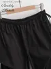 Pantalon féminin Capris Dstring Fold Street Loose Adapting Street Vêtements Pantalon de hauteur de haute qualité Pantalon long C240411