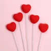 Party Supplies 5/10pc Valentine's Day Cake Toppers Sweet Red Pink Heart Shape Cupcake Picks Valentines Wedding Engagement Decoration