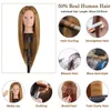 Neverland Makeup Practice Training Head 24 tum 50% Real Hair Training frisörande skyltdocka Head Styling Training Doll Head