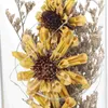 Dekorativa blommor LED Microlandschaft Glass Dome Light Mini Artificial Sunflower Lamp med Cover Desktop Ornament (Yellow) Solrosor