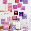 Geschenkverpackung 46pcs Pink Romantic Love Boxed Sticker Sticky Diary Ästhetic Scrapbook Staper Stationery Packing