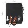 Torby do przechowywania 1PC Black PU skórzana Hasp Zipper Mini Coin Card Holder Cartoon Drukowanie Krótkie kobiety Portfele Portowe zwierzę dla dziewcząt