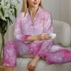 Accueil Vêtements Pyjamas Femmes Starry Sleep Sleep Sleepwear Stars Galaxy Two Piece Aesthetic Pyjama sets à manches longues belles combinaisons surdimensionnées