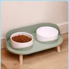 Food Feeders Cats Dogs Double Bowl Adjustable Height Protecting Cervical Spine Anti Overturning Pet Elevated Drinker Water Dish