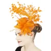 Sinamay Ladies Chic Fascinators Chapeaux avec Feather Church Wedding Cocktail Millinery Racing Saison Kentucky Derby pour les femmes 240401