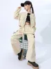 ツーリングヒップホップダンスコスチュームガールズKhaki長袖カーゴパンツキッズジャズパフォーマンス服kpop衣装グループBL9298