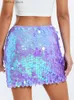 Сексуальная юбка Chronstyle Женщины Sequined Skints Sparkle Slim короткие мини -юбки блестящие блестящие карандашные юбки ночная вечеринка клуба клуба уличная одежда 2023 L410