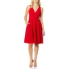 Verbluffende jurk De populatie dames catalina mouwloze fit flare midi -jurk - elegante solide kleur voor elke gelegenheid