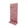 40 лунок раздумчивый ювелирной ювелирные изделия Организатор розовые бархатные серьги подвески для ювелирных изделий с деревянной базовой стойкой