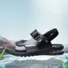 Сандалии кожа мужская воздушная подушка против Slip Beach Sandalias Hombre de Cuero Para Sandalen Herren