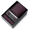 Bow Ties Est Style Tie For Men Holiday Gift Pocket Squares Cufflink Set Necktie Box Dot Man Wedding Accessories