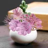 Decorative Flowers 9 Pcs Gemstone Lotus Simulated Succulents Mini Ornaments Plastic Pvc Fake Plant Decor