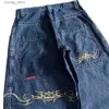 Dżinsy męskie JNCO Y2K Dżinsy dla mężczyzn Hip Hop Graphic Baggy Retro Blue Dżinsy Pantie 2023 NOWOŚĆ HARAJUKU WYSOKIE DOTYCZNE DROUSKI STREETWEAR L49