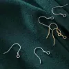 10pcs Real Solid 925 STERLING Silver Oree Hooks Wire 18k Gold Spring Oreing Clasps pour fabriquer des boucles d'oreilles Riveaux de bijoux