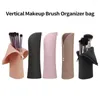 Sacs de rangement Makeup Brush Organisateur Sac de cosmétique en silicone vertical imperméable avec fermeture à la fermeture éclair pour les voyages à domicile